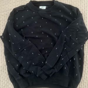 Black Lou and Grey Lightning Bolt Crew Neck